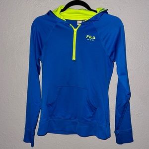 Fila Sport Girls Hoodie Activewear Half Zip Workout Jacket Blue Xl 16